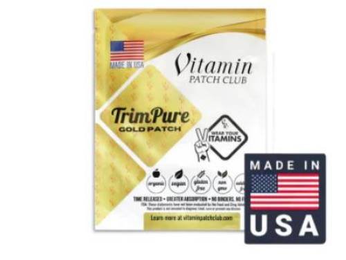 Visual guide to TrimPure Gold Patch highlighting energy boost and steady weight-loss support